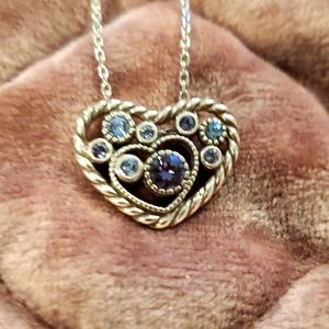 Brighton Halo Heart Necklace, Rare Retired